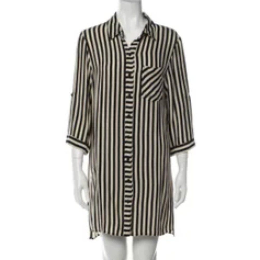 MILLY // Silk striped mini-dress